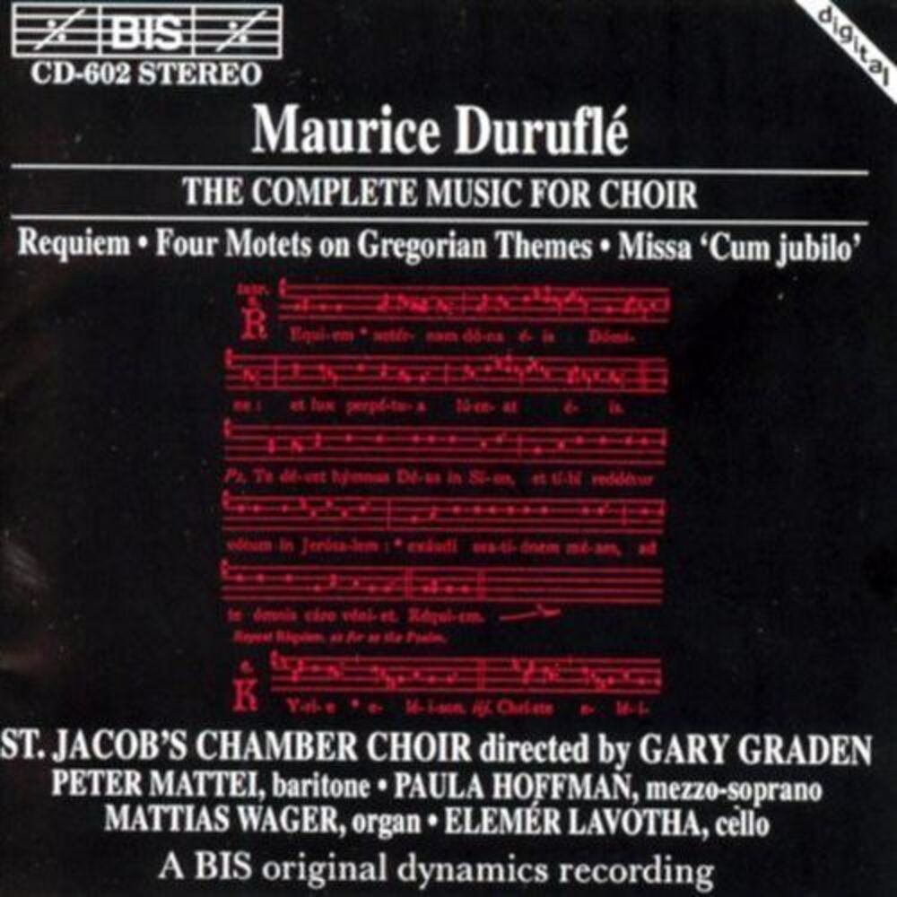 Durufle / Graden / St Jacob's Chamber Choir - Complete Music for Choir  COMPACT